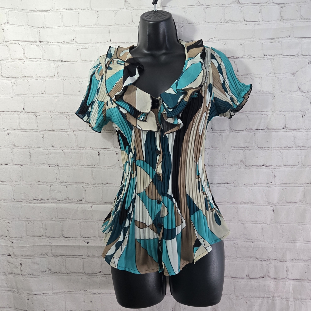 Stylish‎ Multicolor Ruffle Women's Top - Picture 10 of 10